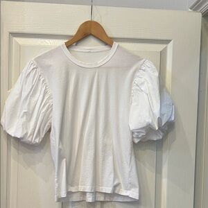 Elegant White Puff Sleeve Top